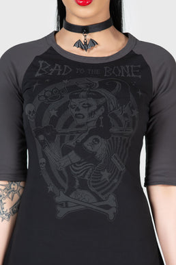 Bad 2 The Bone Raglan Dress - Resurrect