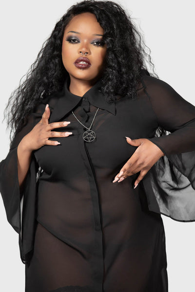 Plus size black shirt dress online