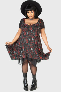 Crimson Decay Mini Dress