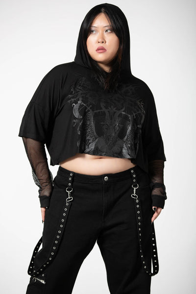 Dark Forces Cropped Hoodie