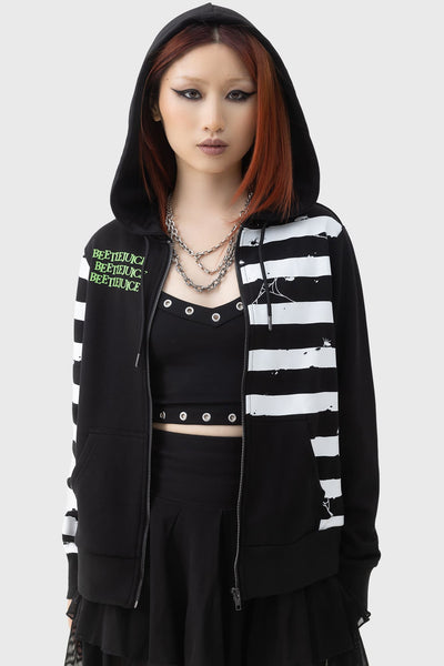 Distressed Stripe Hoodie