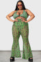 Emerald Sugar Mesh Flare Trousers