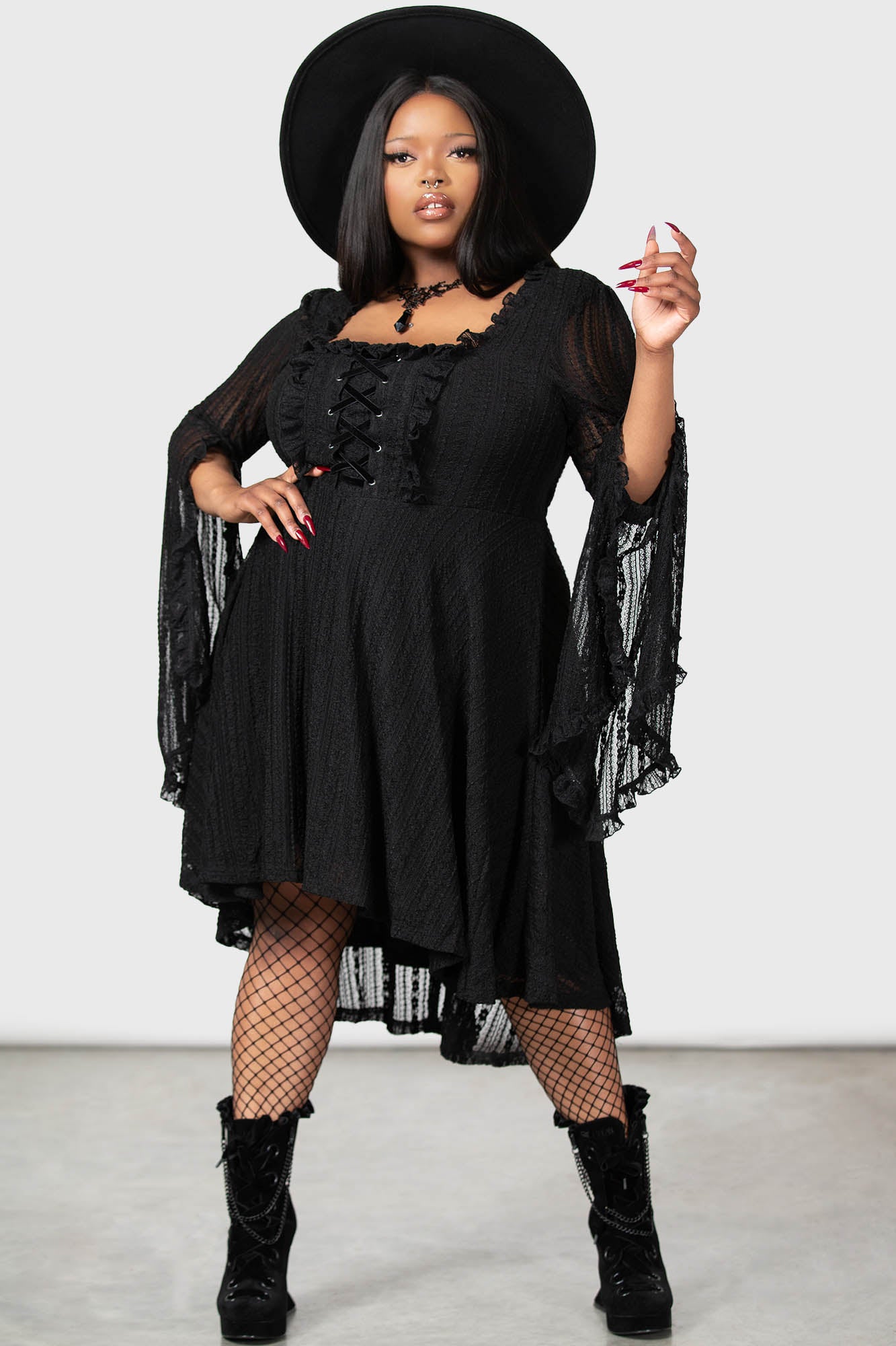  Gobehebe Plus Size Maid Dress Women Gothic Maid Outfit
