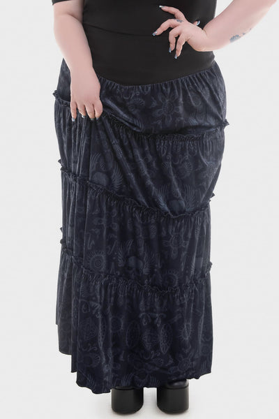 Half Vamp Maxi Skirt [PLUS]