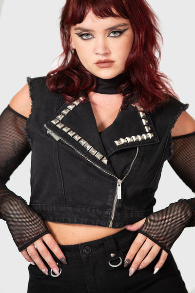 Sanctity Patch Denim Vest - Killstar