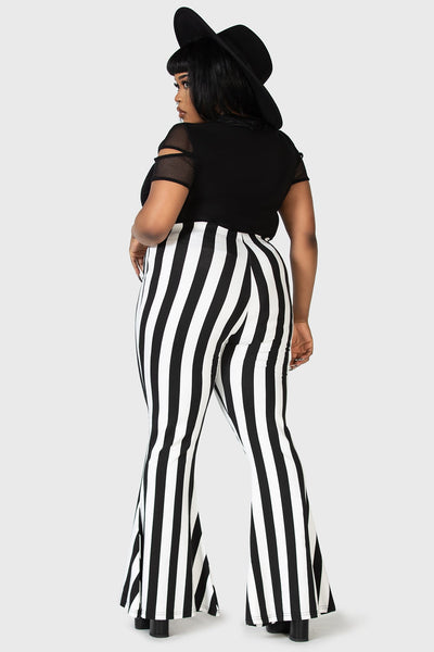 Black white striped bell bottoms online