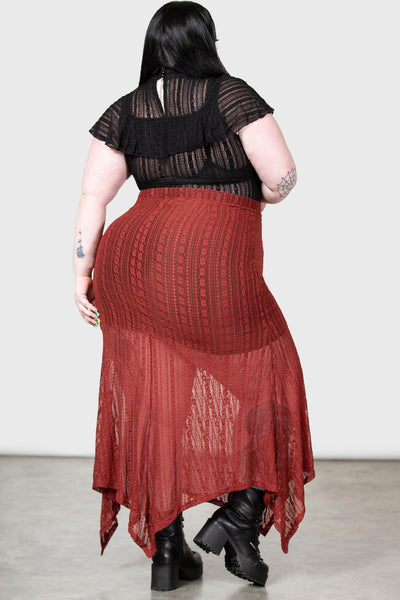 Plus size red lace skirt best sale