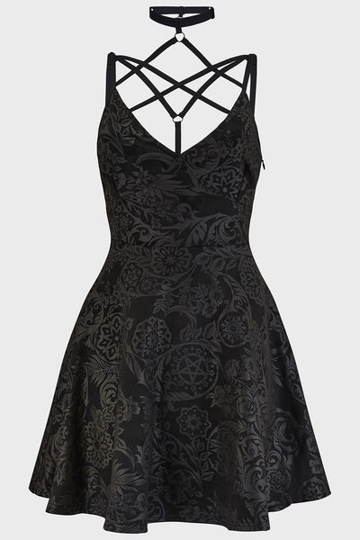 Magica Skater Dress BLACK LILY Killstar