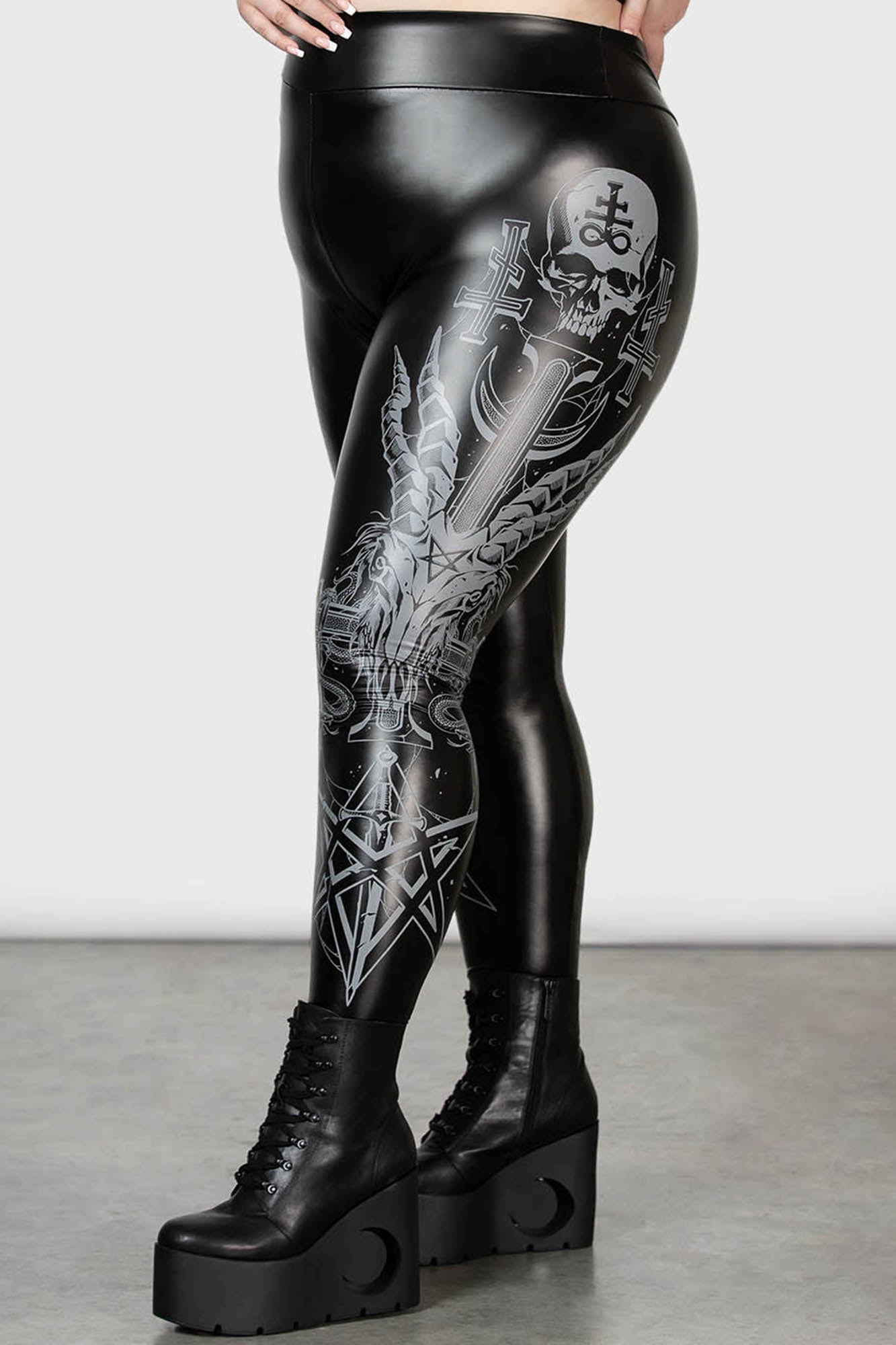 Black Silver Skeleton Leggings