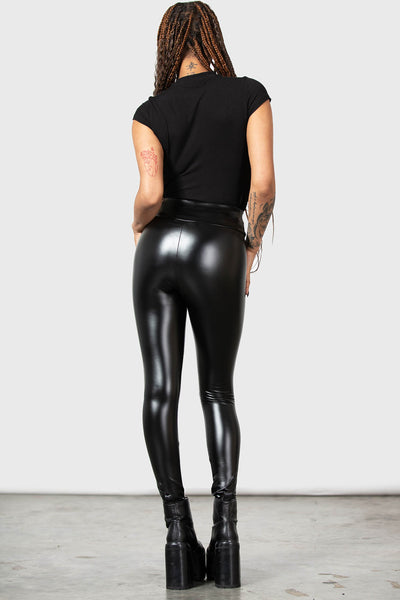High Waist PU Leather Leggings, Faux Leather Pants for Women Sexy Plus Size  Yoga Stretch Pleather Long Tight Pants (3X-Large, Black)