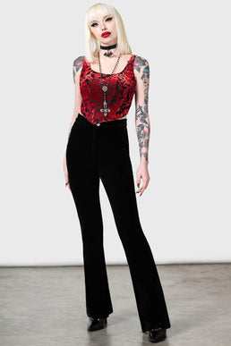 Thena's Thistle Velvet Bootcut Trousers - Resurrect