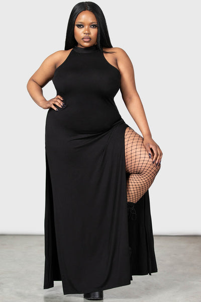 Black maxi fashion dress plus size uk