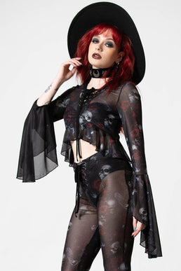 Wicked Rose Mesh Blouse - Resurrect