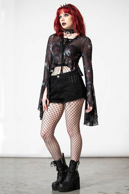 Wicked Rose Mesh Blouse - Resurrect