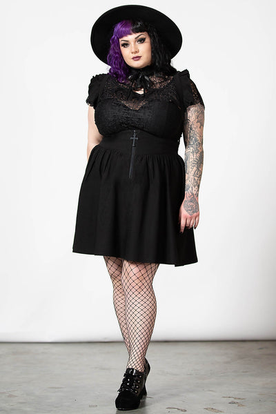 Plus size black suspender skirt hotsell