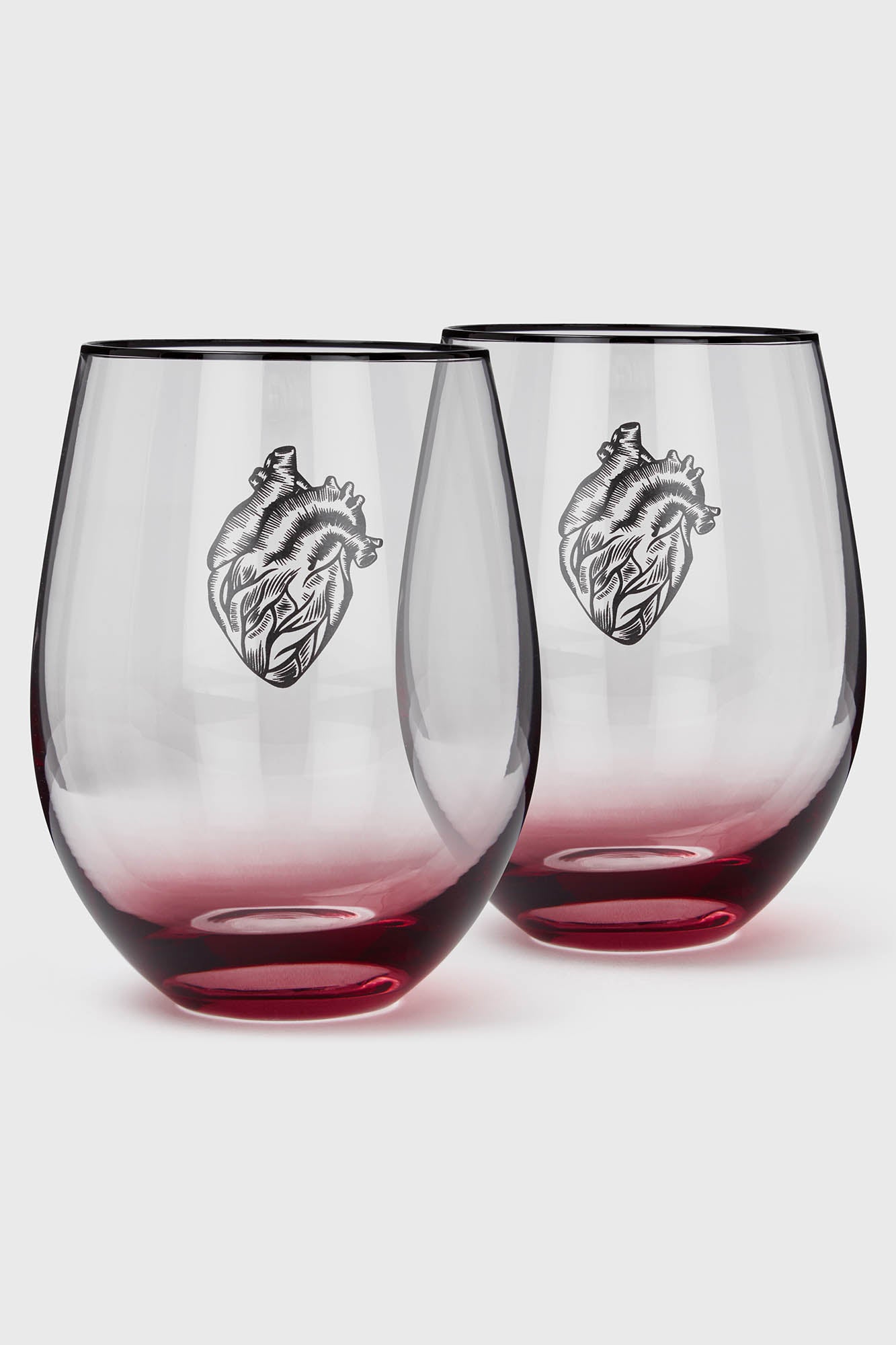 Caskata Phoebe Clear Stemless Wine Glasses, Set of 2