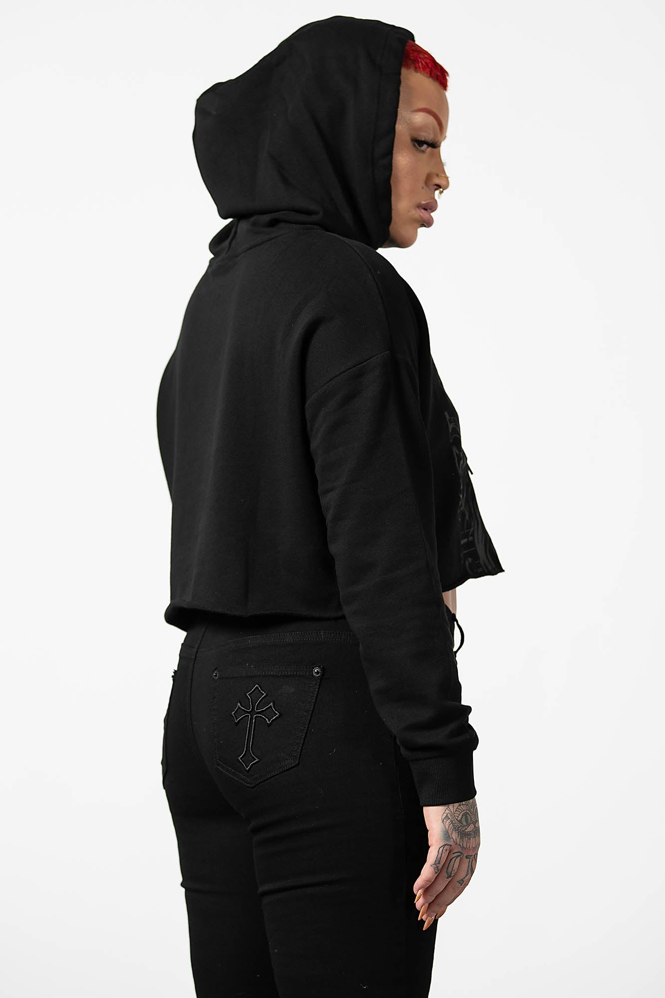 Cropped hooded shop