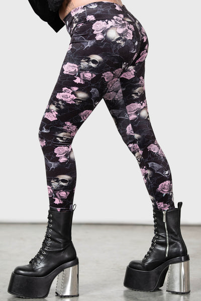 Women's Printed Leggings Black/Pink