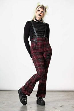 Prophet Of Doom Suspender Trousers [BLOOD TARTAN]