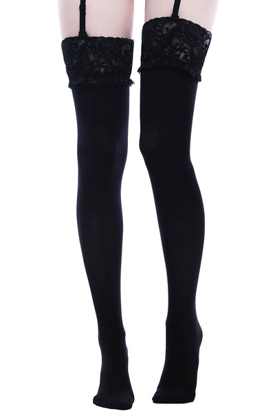 Women's Stretch Lace Thigh High Socks Suspender Garter Belt