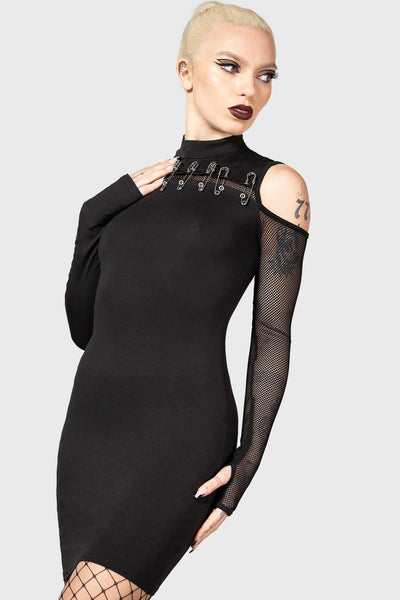 Rare London Bra Cup Bodycon Dress with Harness Detail